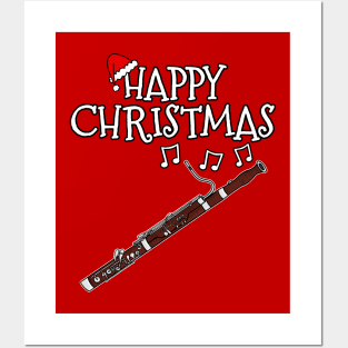 Christmas Bassoon Bassoonist Musician Santa Hat Xmas 2022 Posters and Art